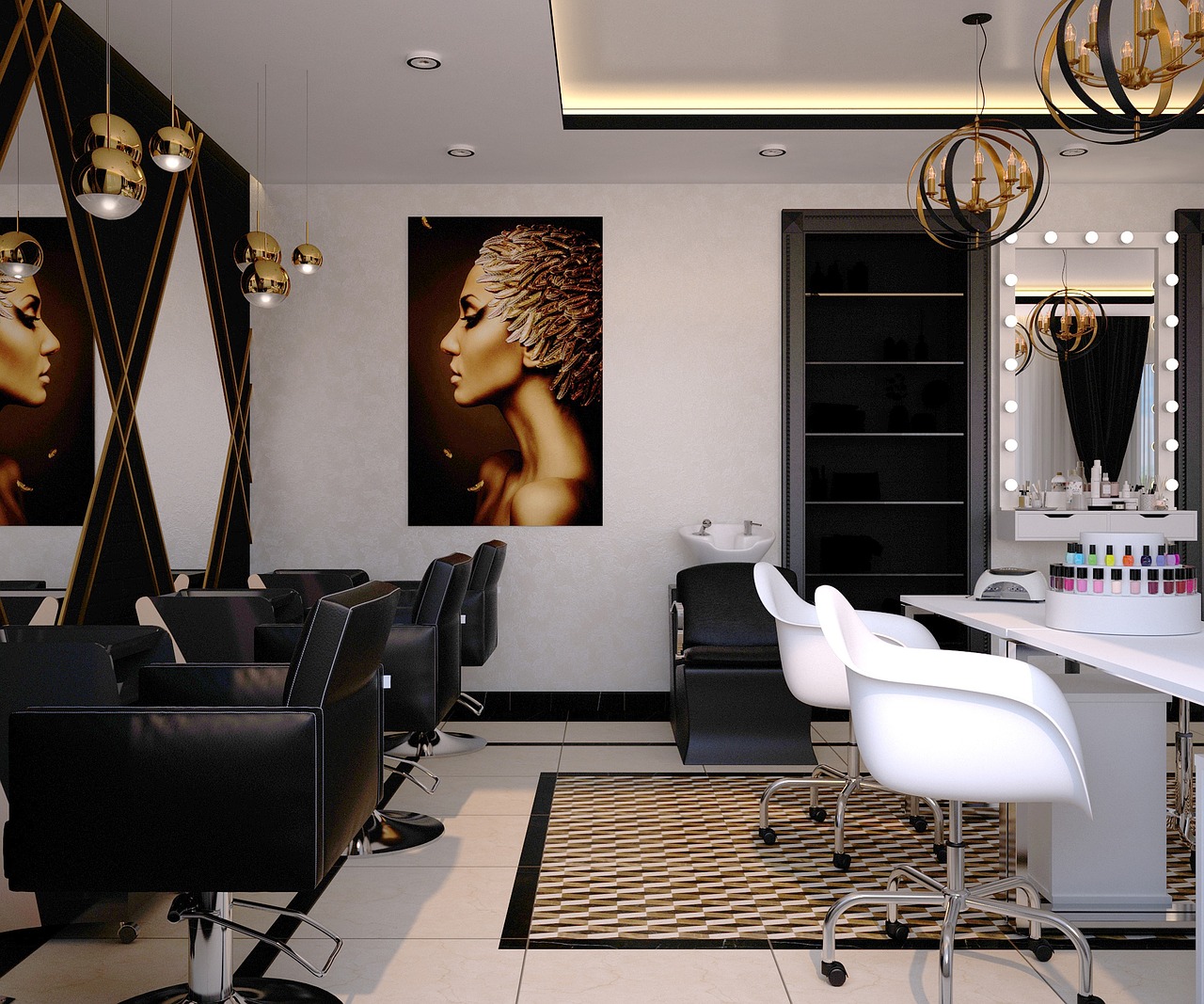 Interior conceptual de un salón de belleza
